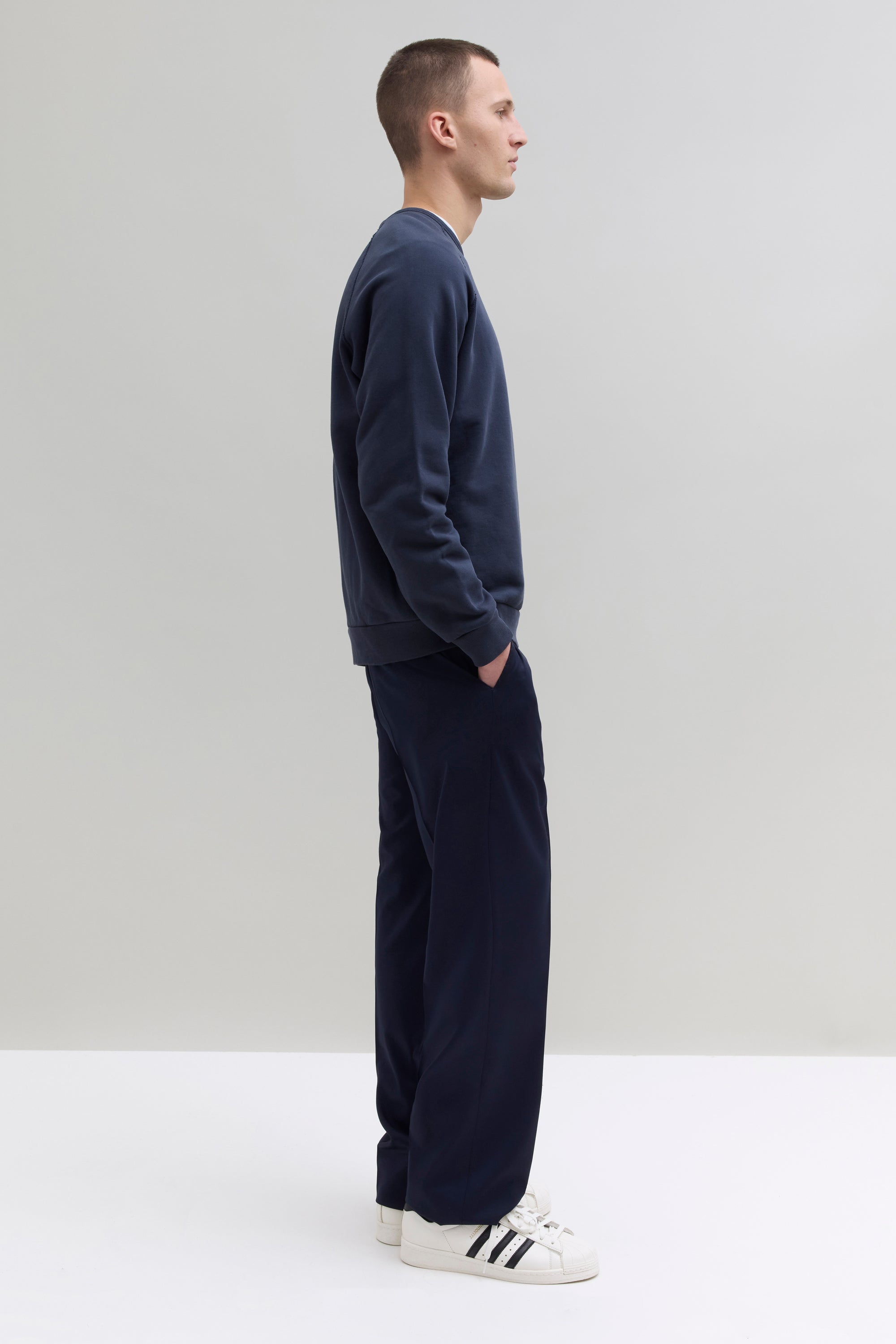 Wool Trousers - Navy