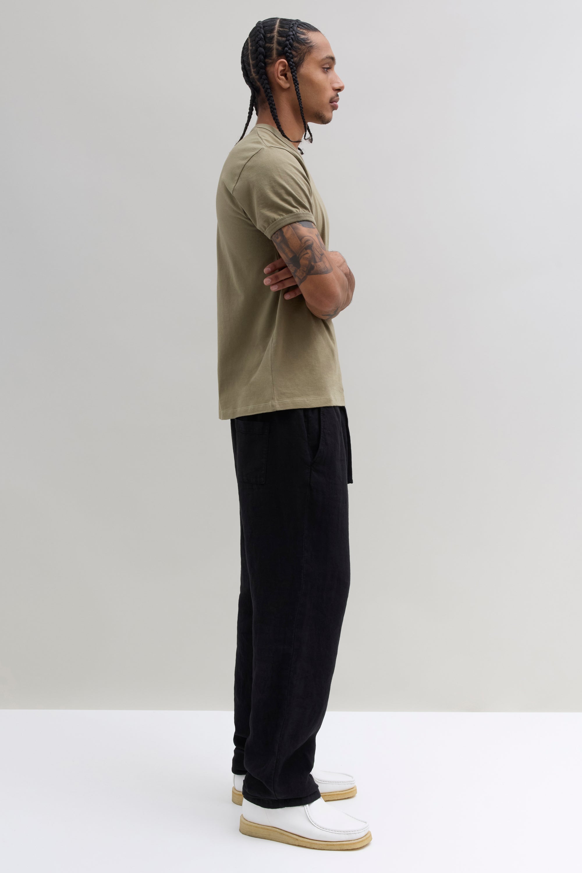 70s Ringer T-Shirt - Light Olive