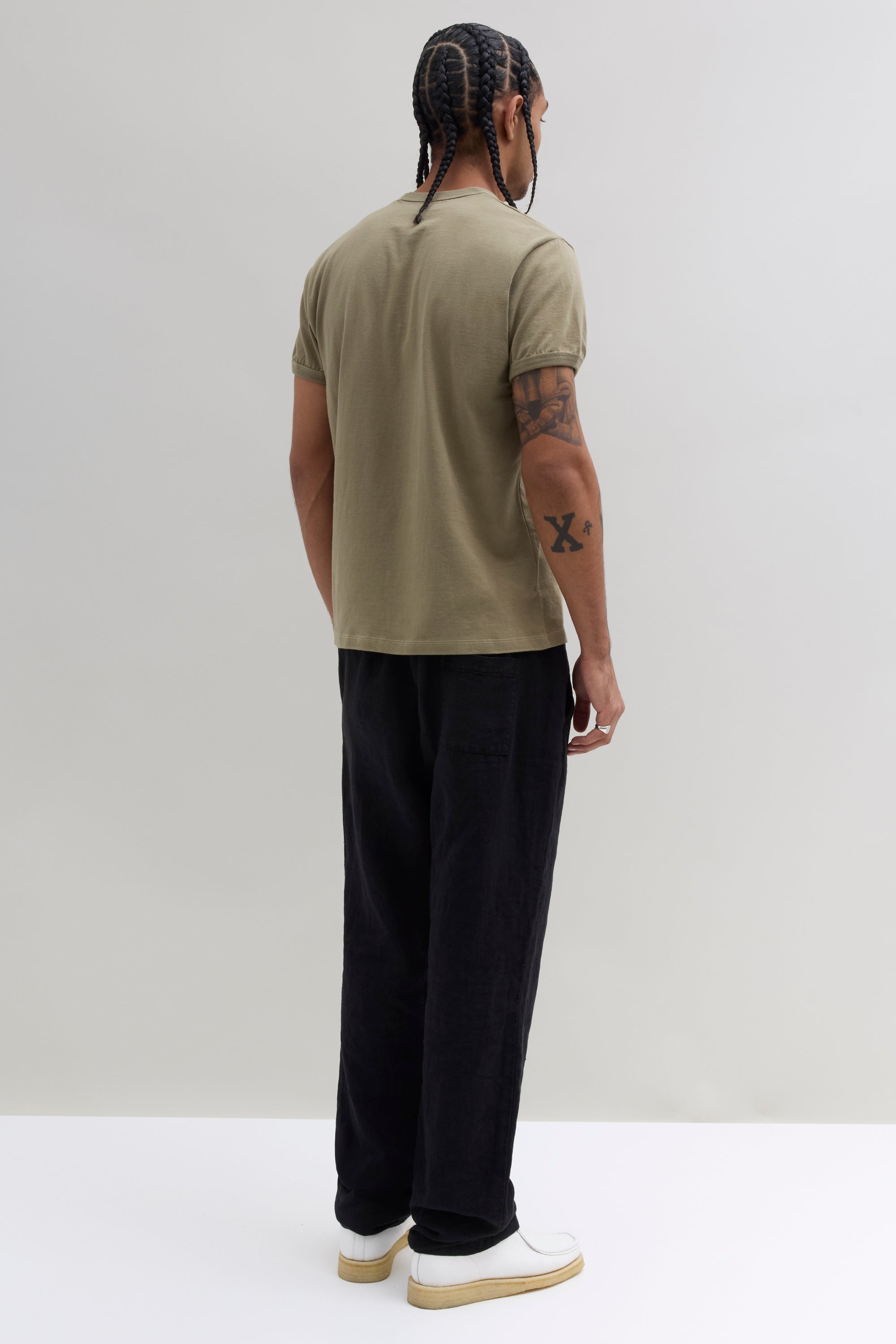 70s Ringer T-Shirt - Light Olive