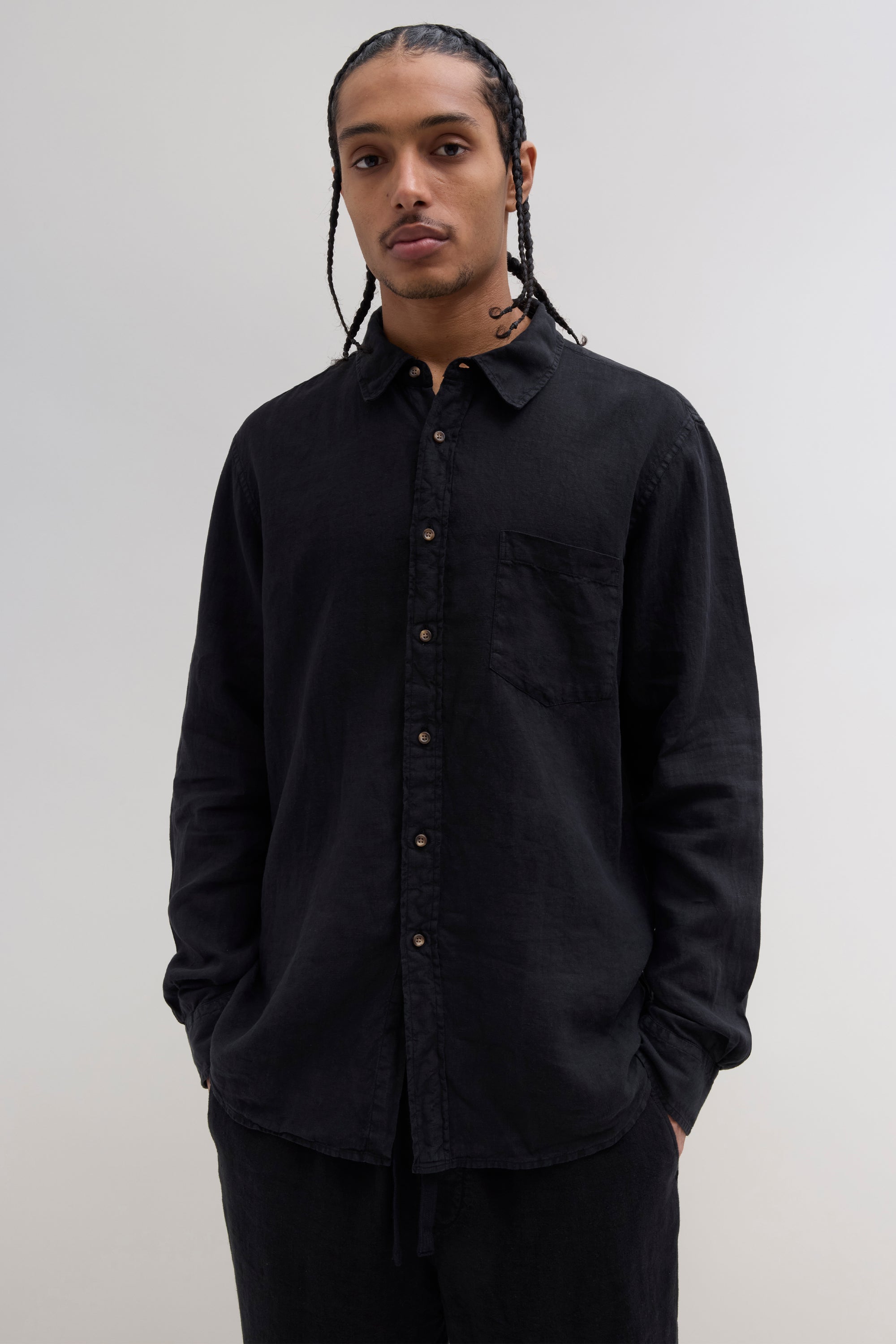 Linen Shirt - Black