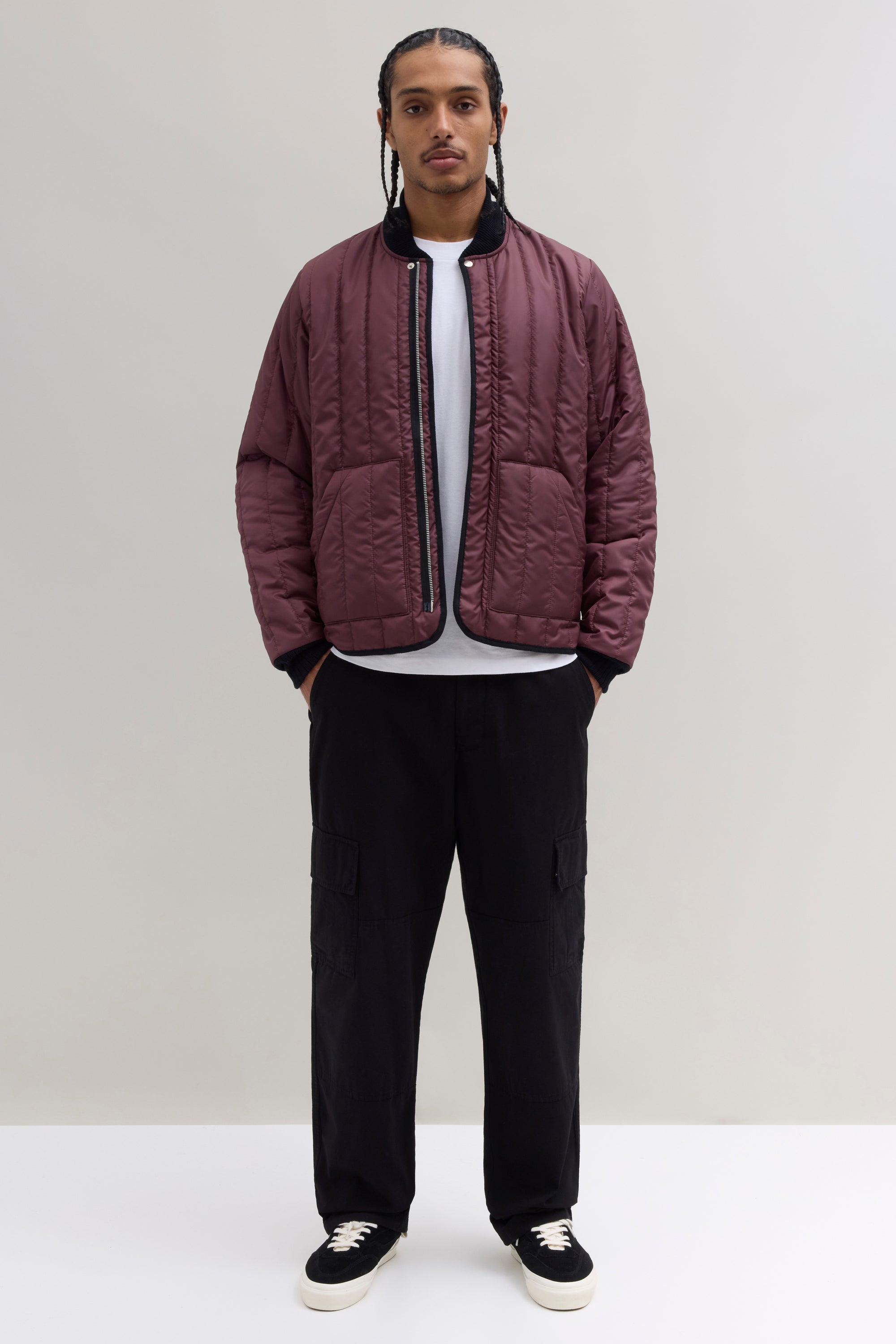 Quilted Jacket - Burgundy