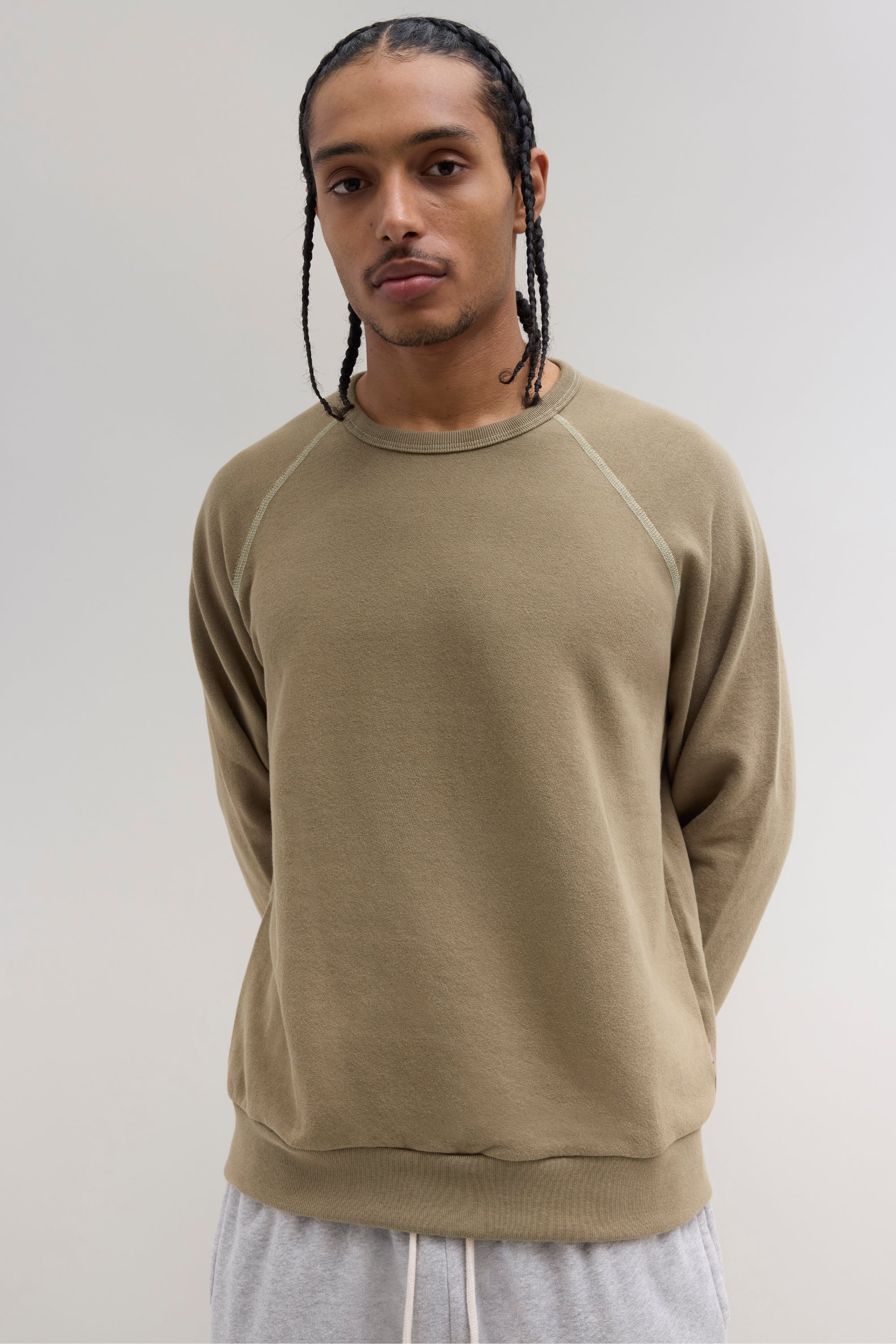 70s Crewneck Sweatshirt - Light Olive