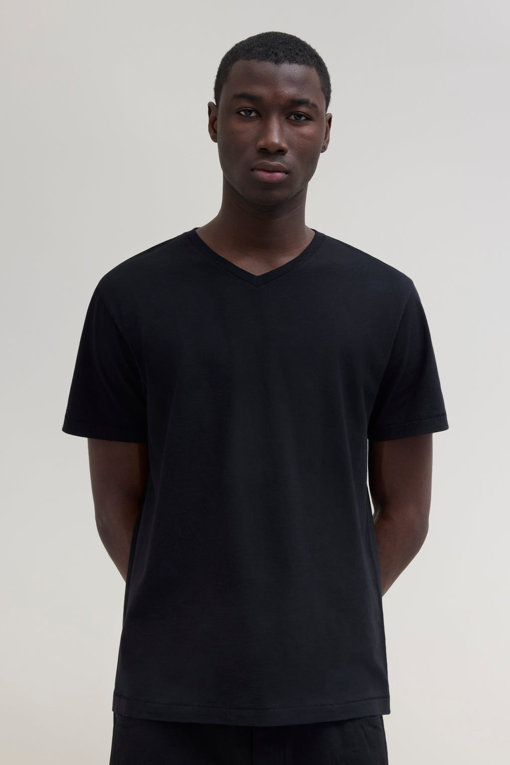 Lightweight V Neck T-Shirt - Black