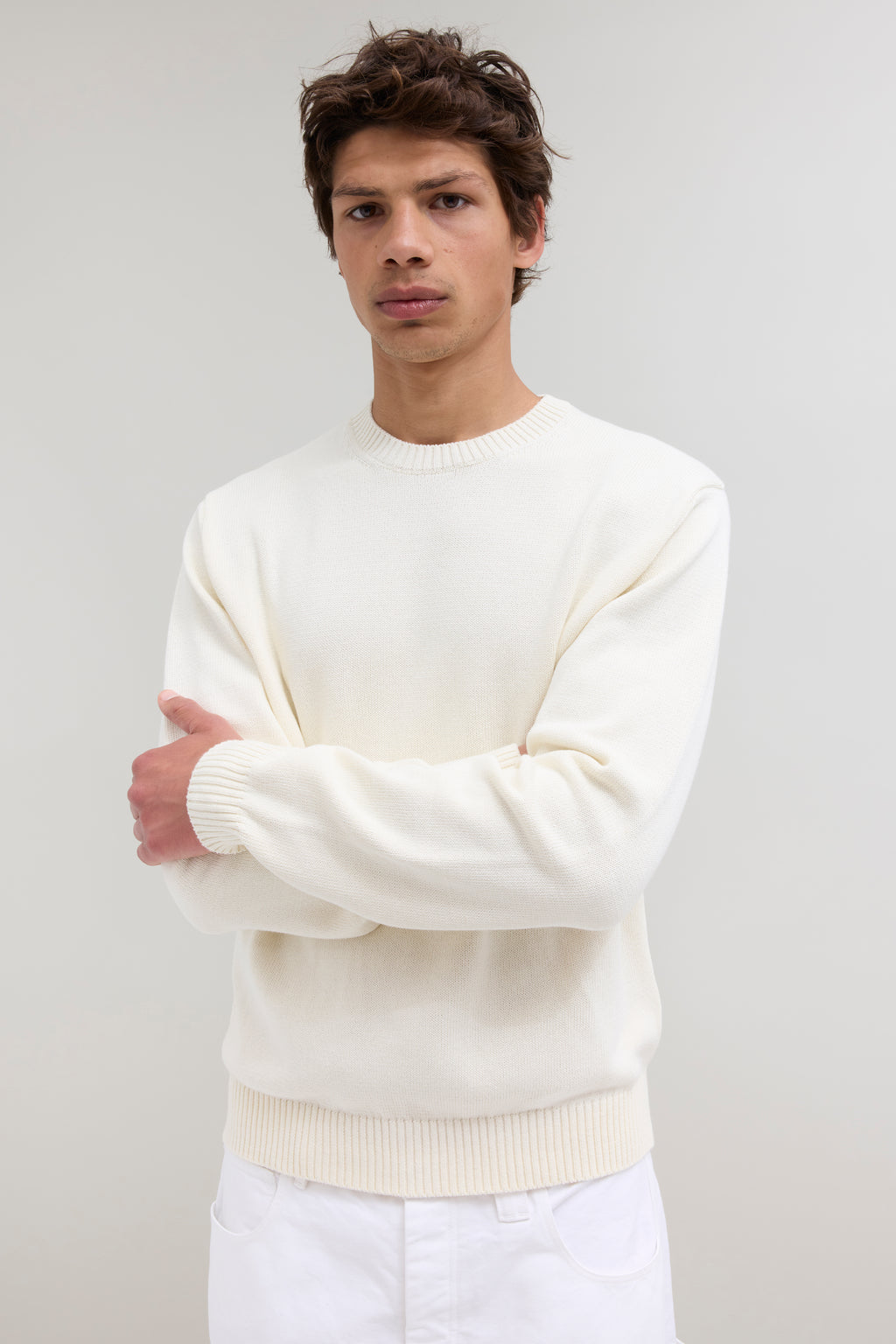 Knit Cotton Crewneck - Off White