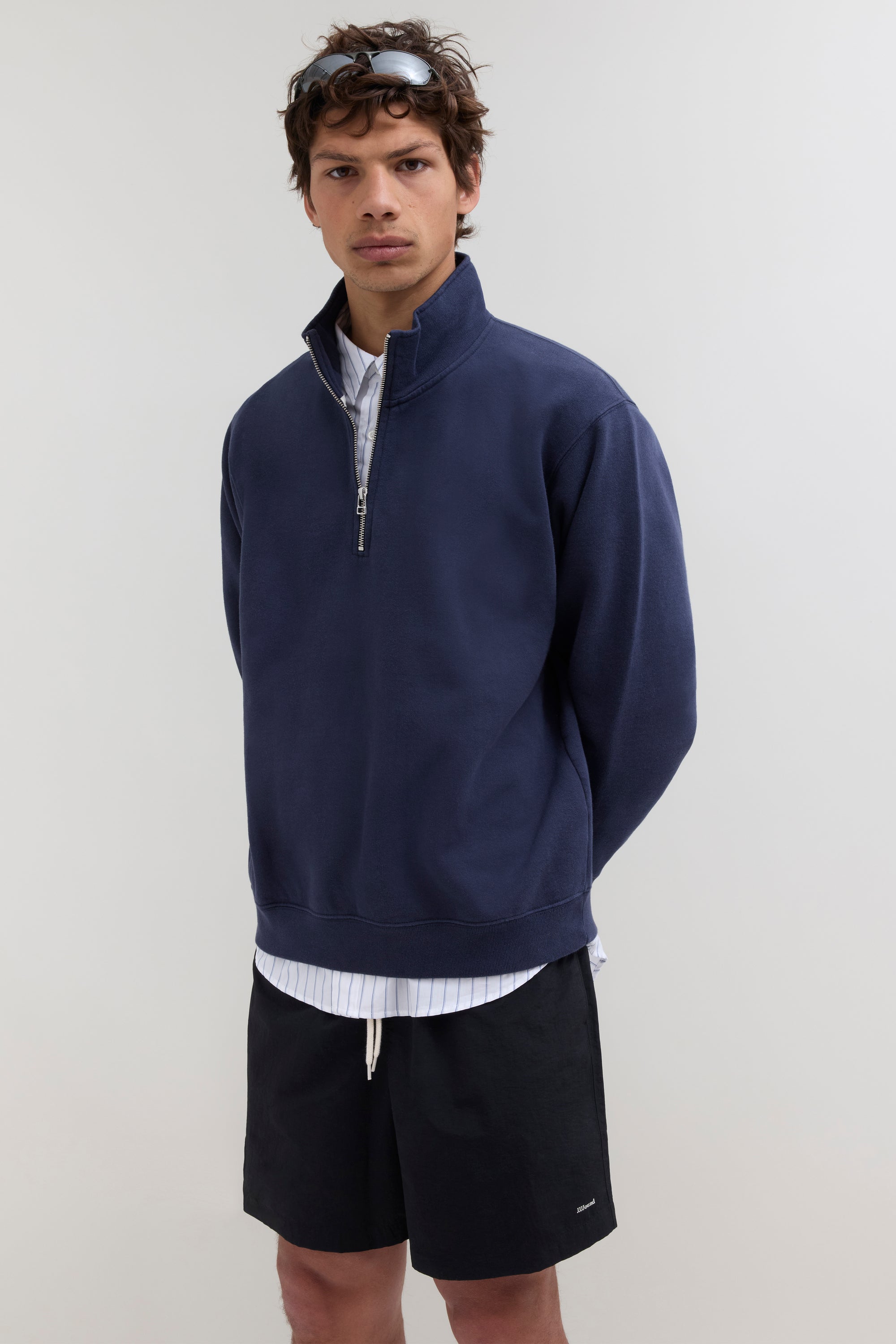 Striped Poplin Shirt - White/Blue