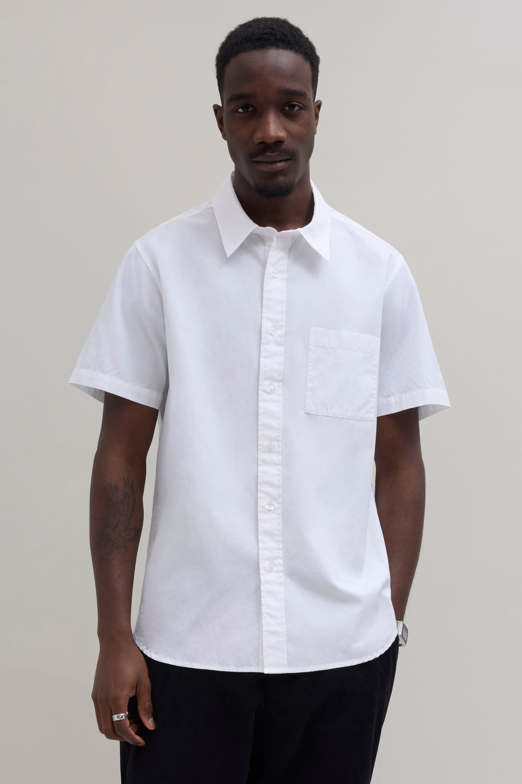 Poplin Shortsleeve Shirt - White