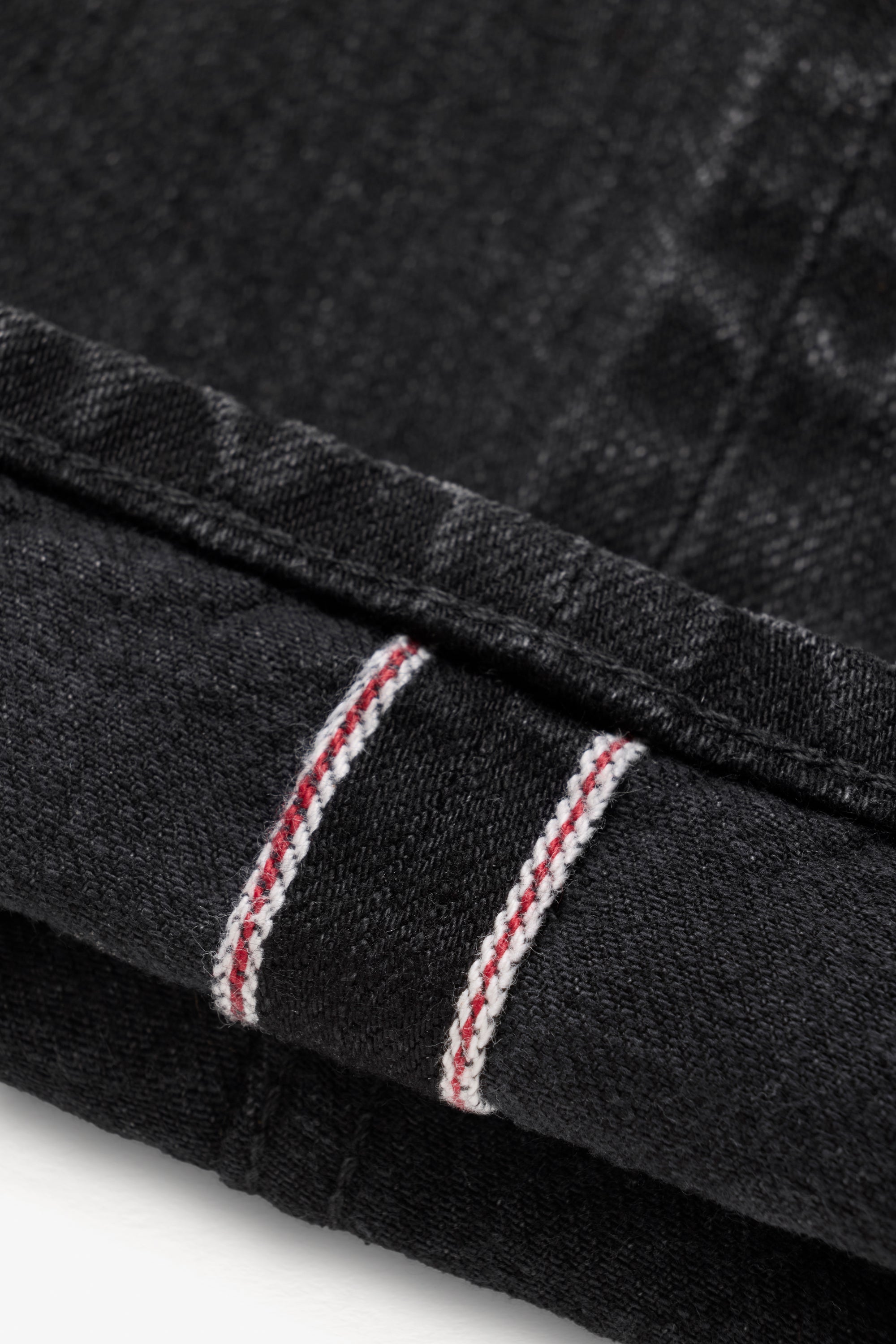 Straight Selvedge Denim Jeans JP - Black Stonewashed