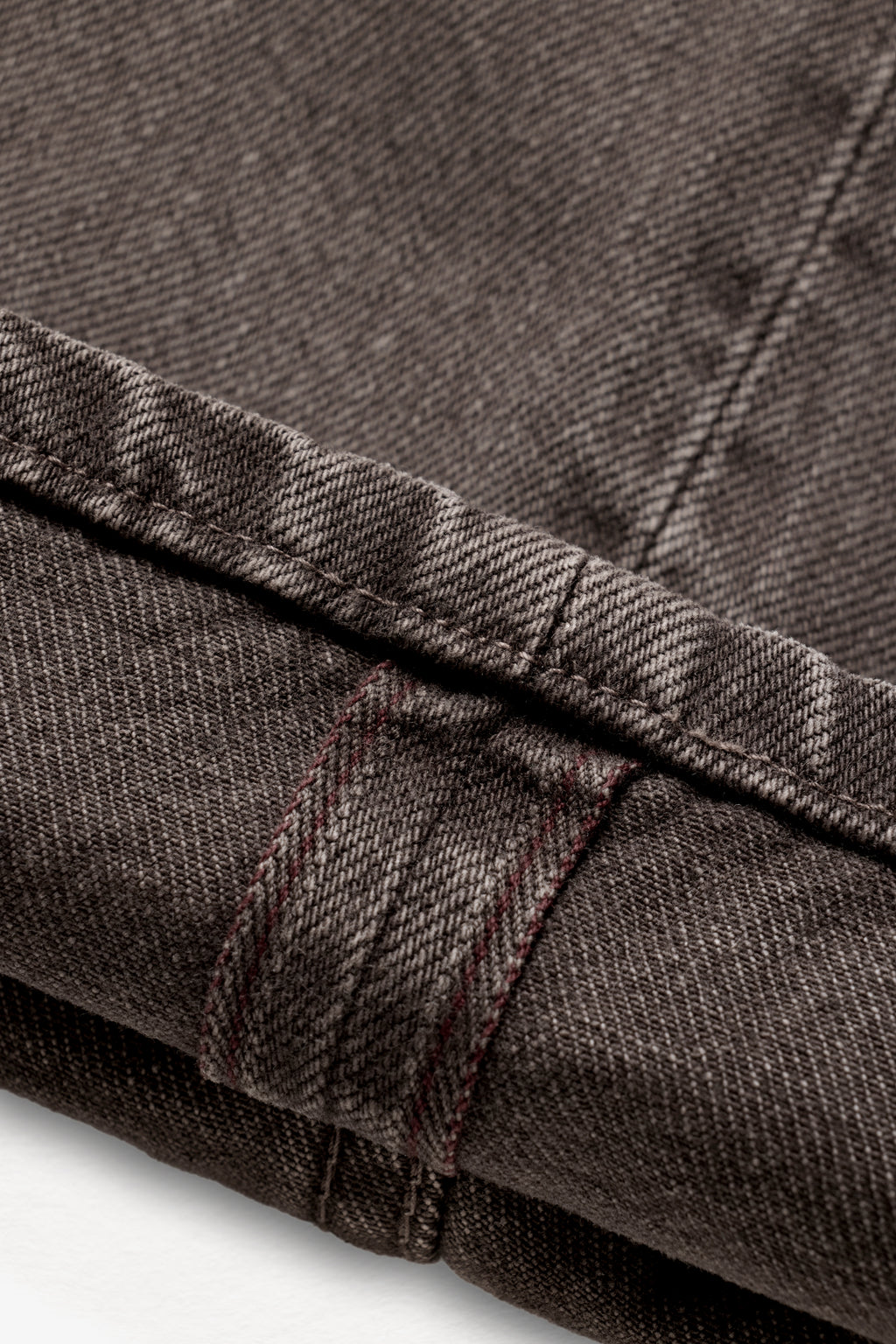 Straight Selvedge Denim Jeans - Brown Stonewashed