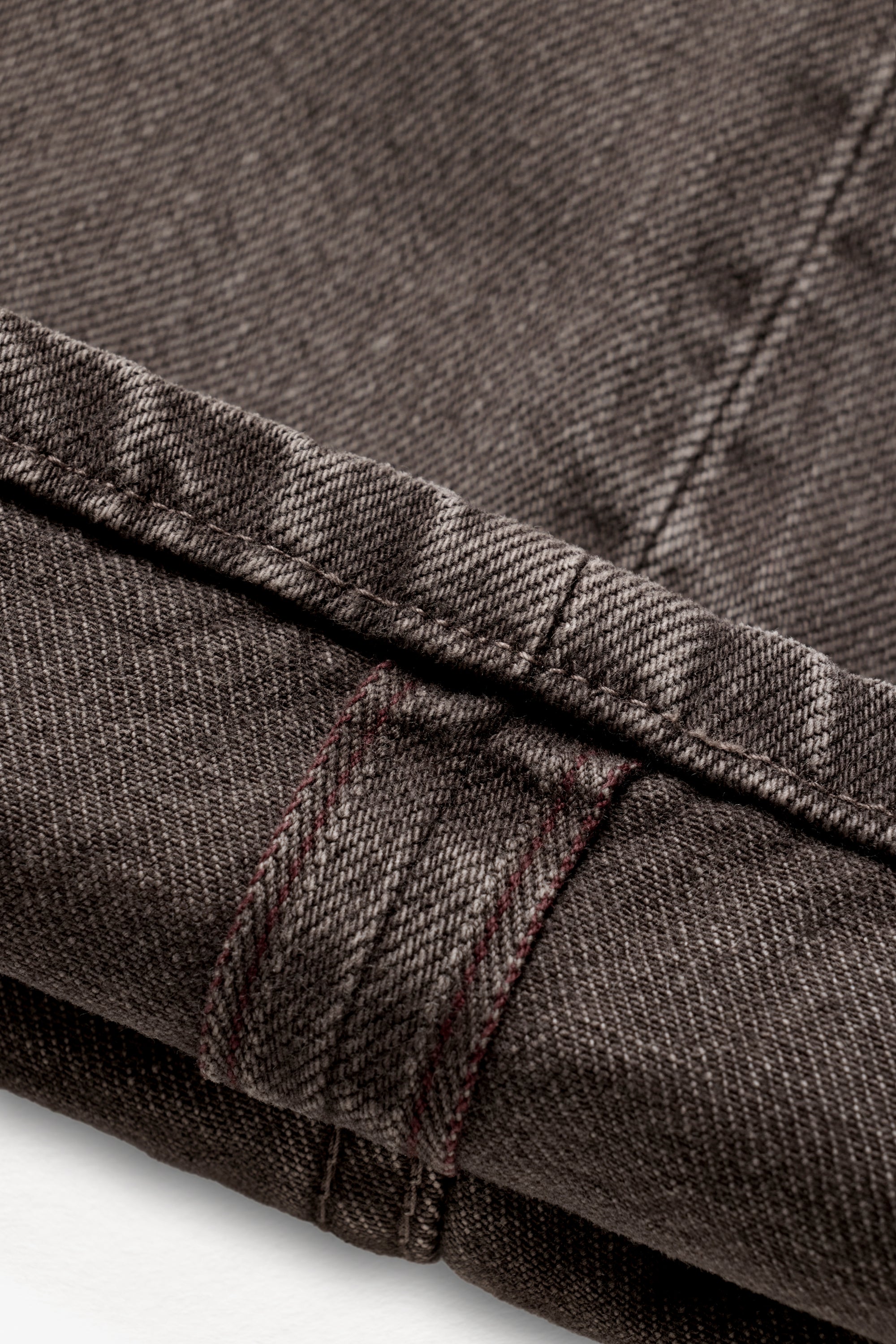 Straight Selvedge Denim Jeans - Brown Stonewashed
