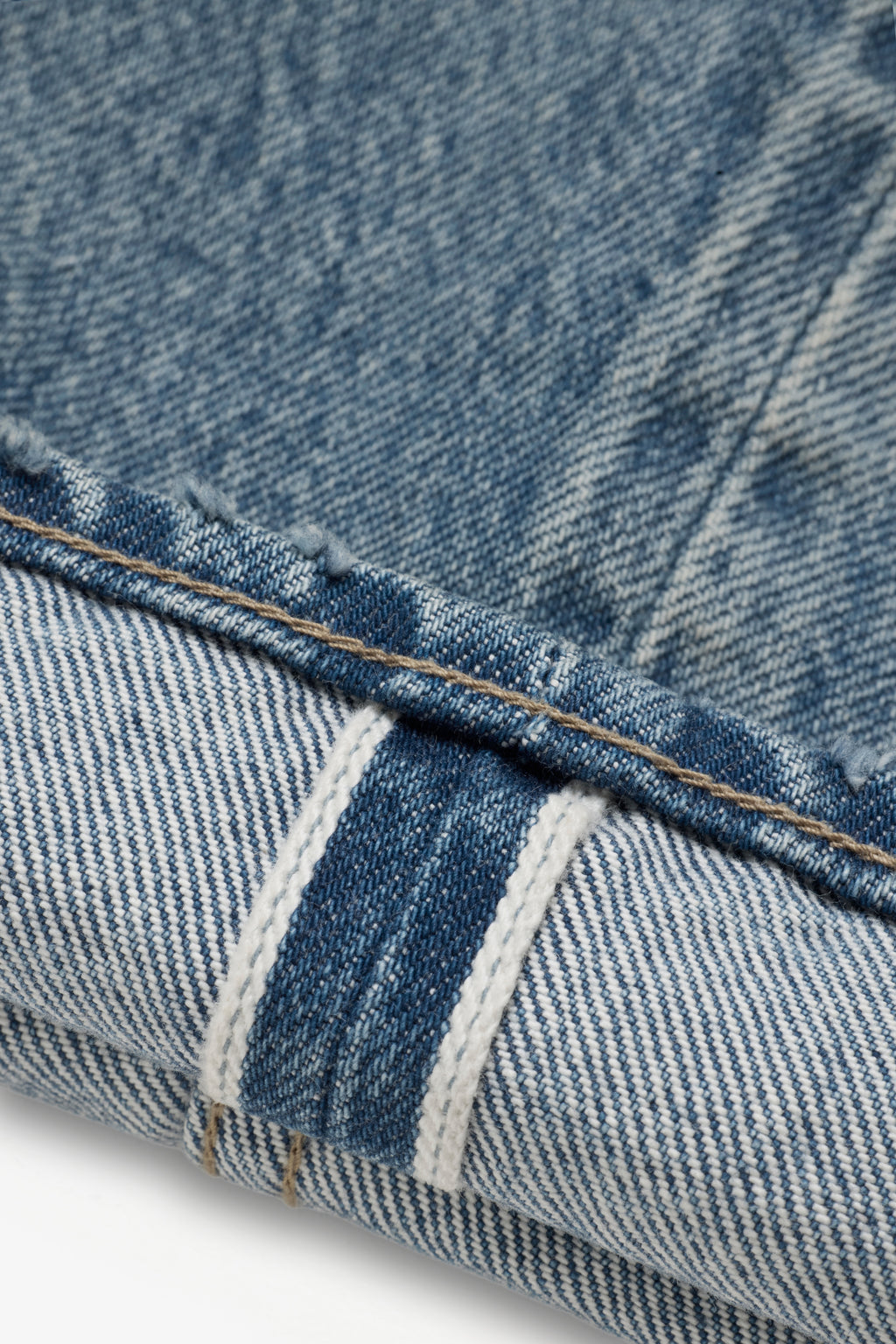 Straight Selvedge Denim Jeans JP - Blue Stonewashed