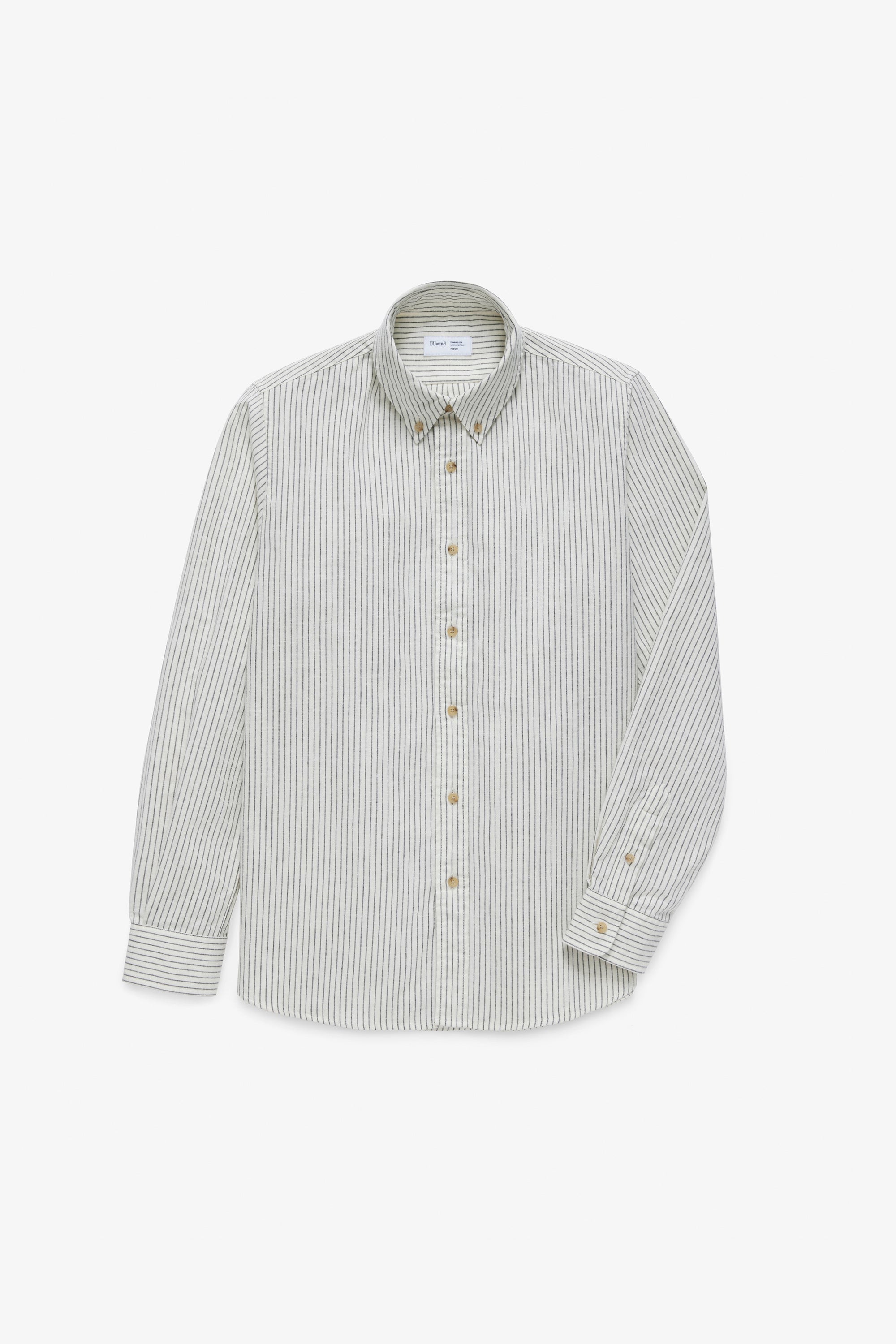 Striped Flannel Shirt - Off-White/Charcoal