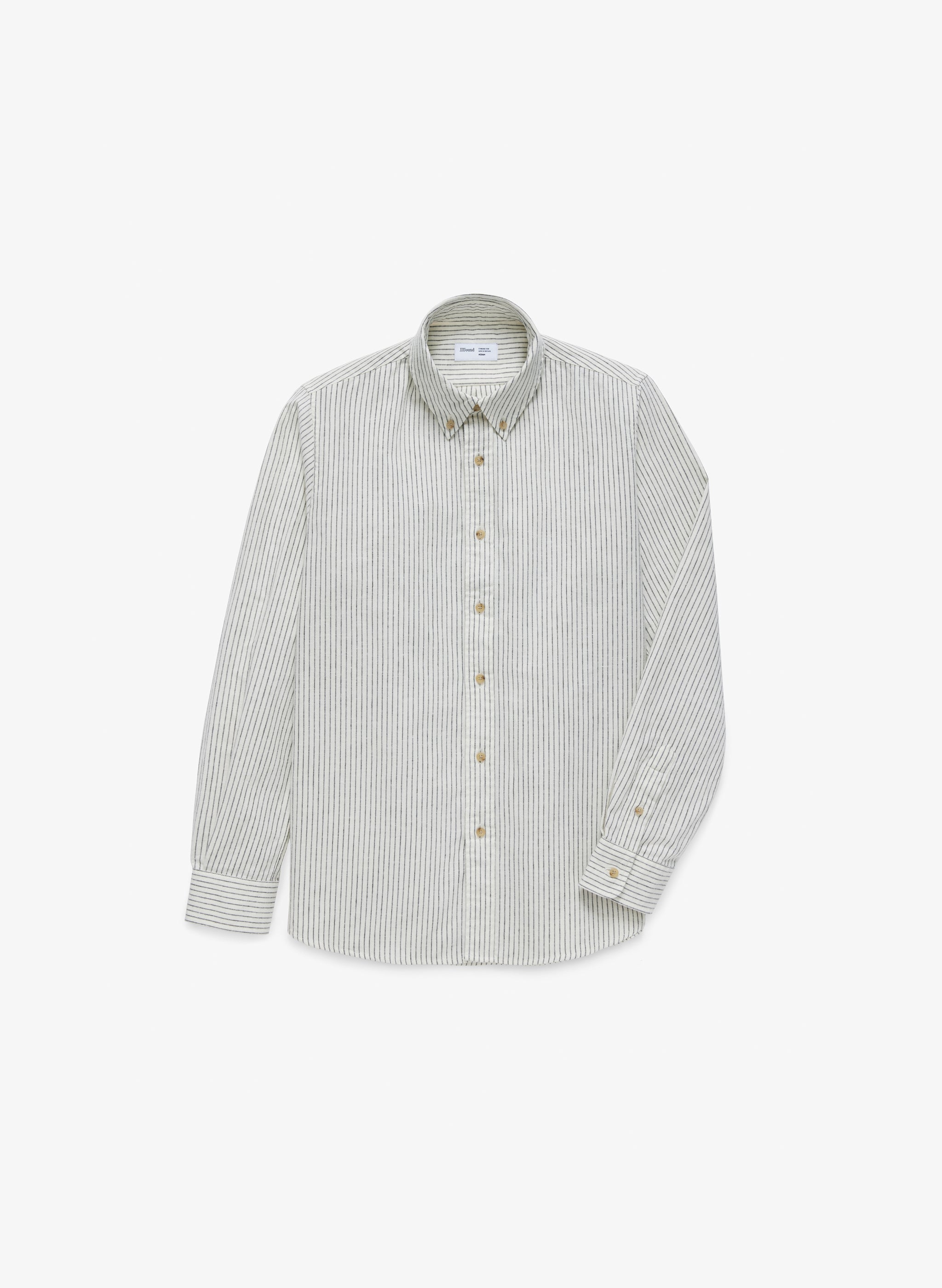 Striped Flannel Shirt - Off White/Charcoal
