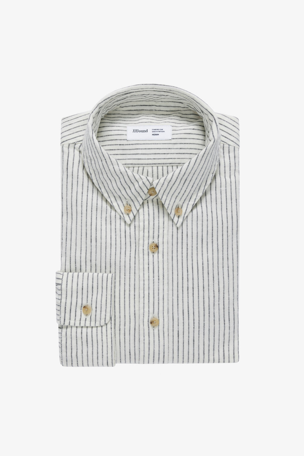 Striped Flannel Shirt - Off-White/Charcoal