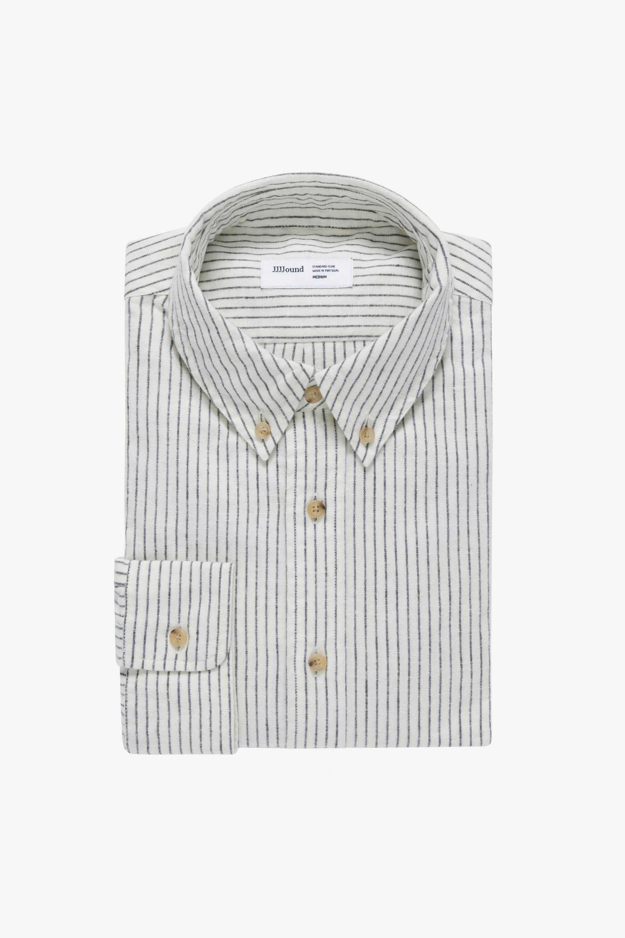 Striped Flannel Shirt - Off-White/Charcoal