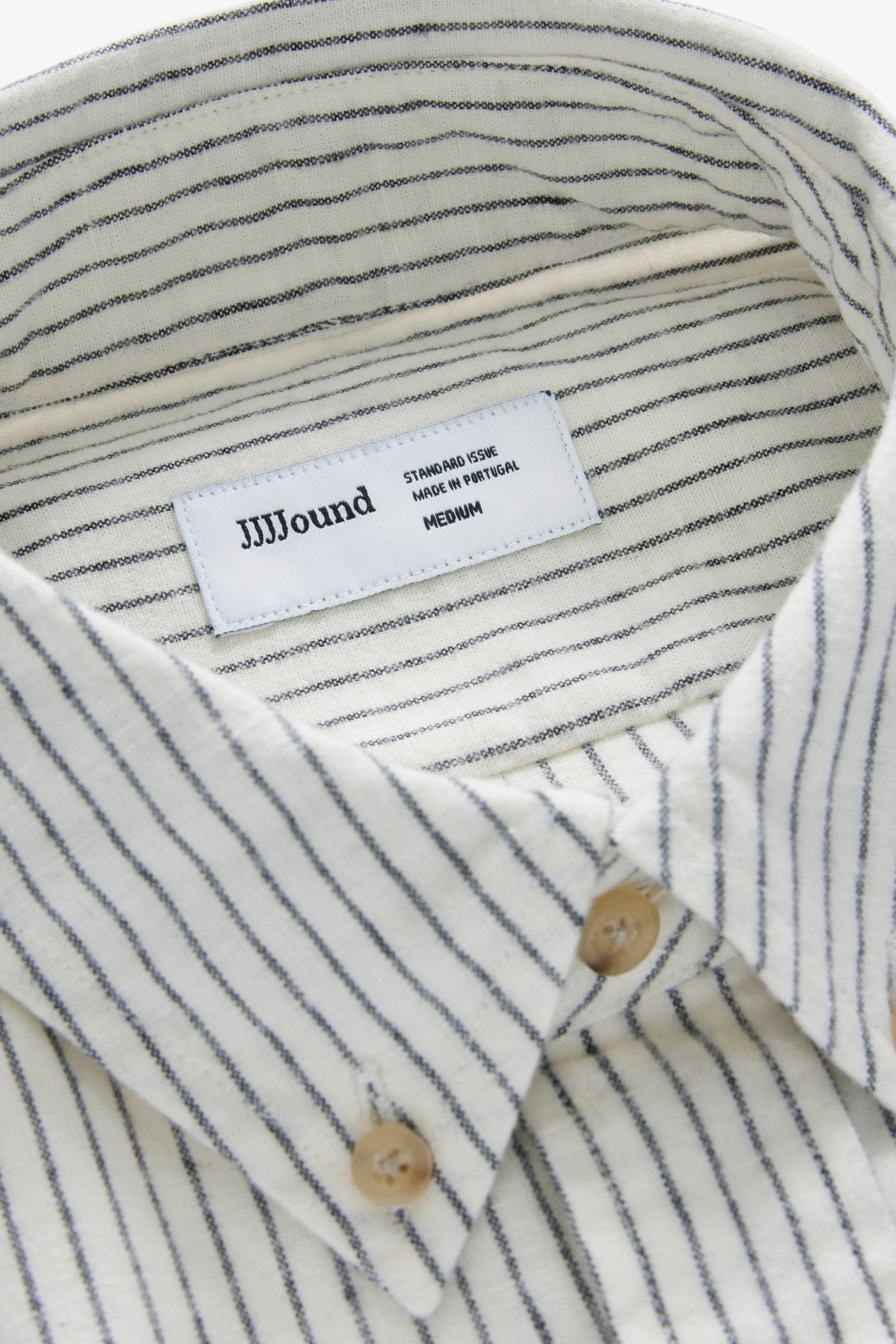 Striped Flannel Shirt - Off-White/Charcoal