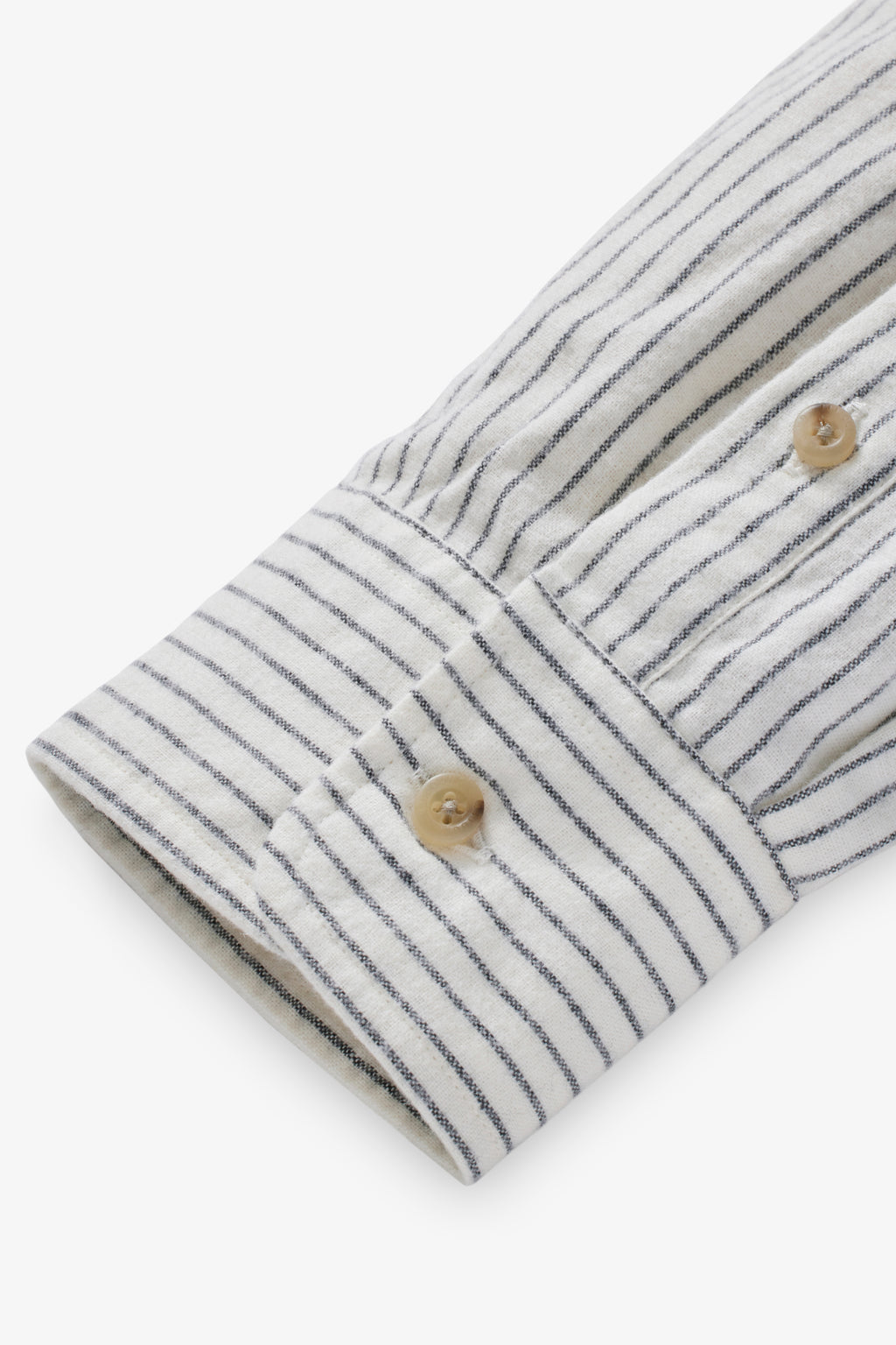 Striped Flannel Shirt - Off-White/Charcoal