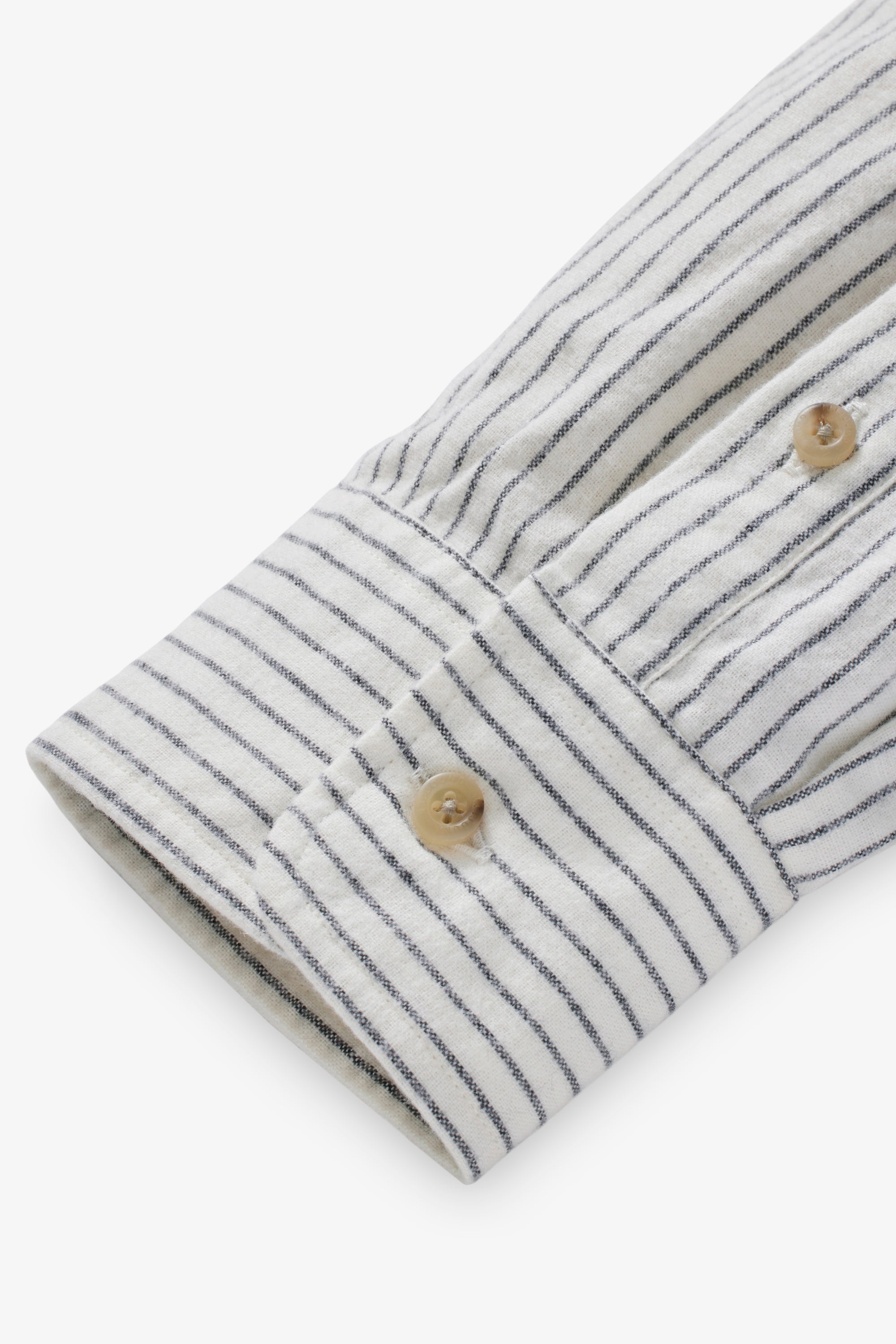 Striped Flannel Shirt - Off-White/Charcoal