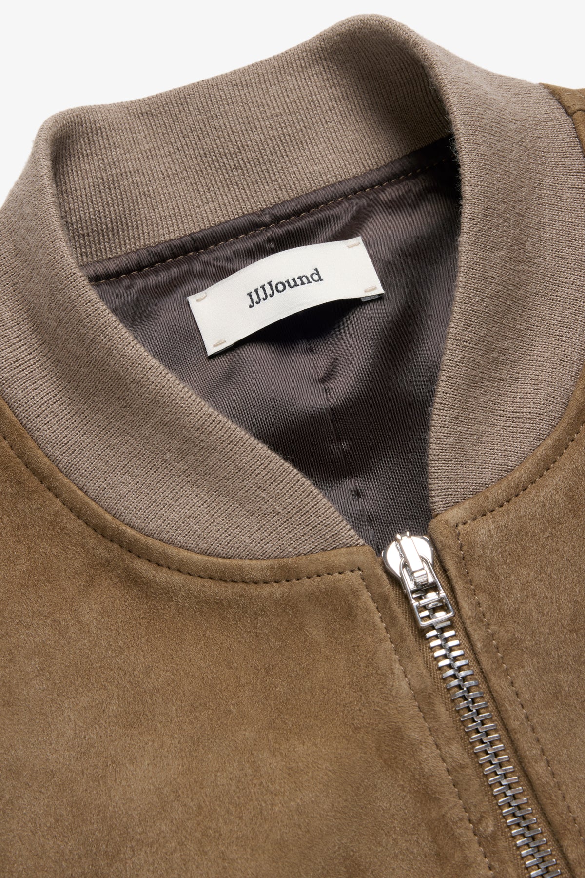 Suede Baseball Jacket - Tan