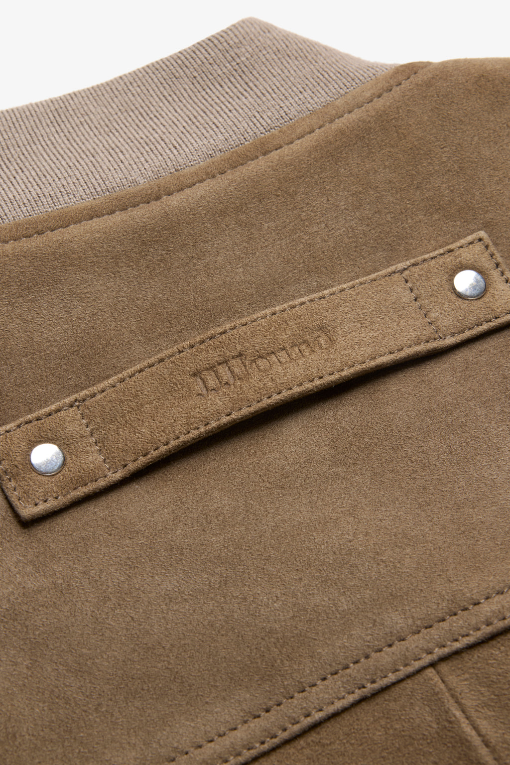Suede Baseball Jacket - Tan