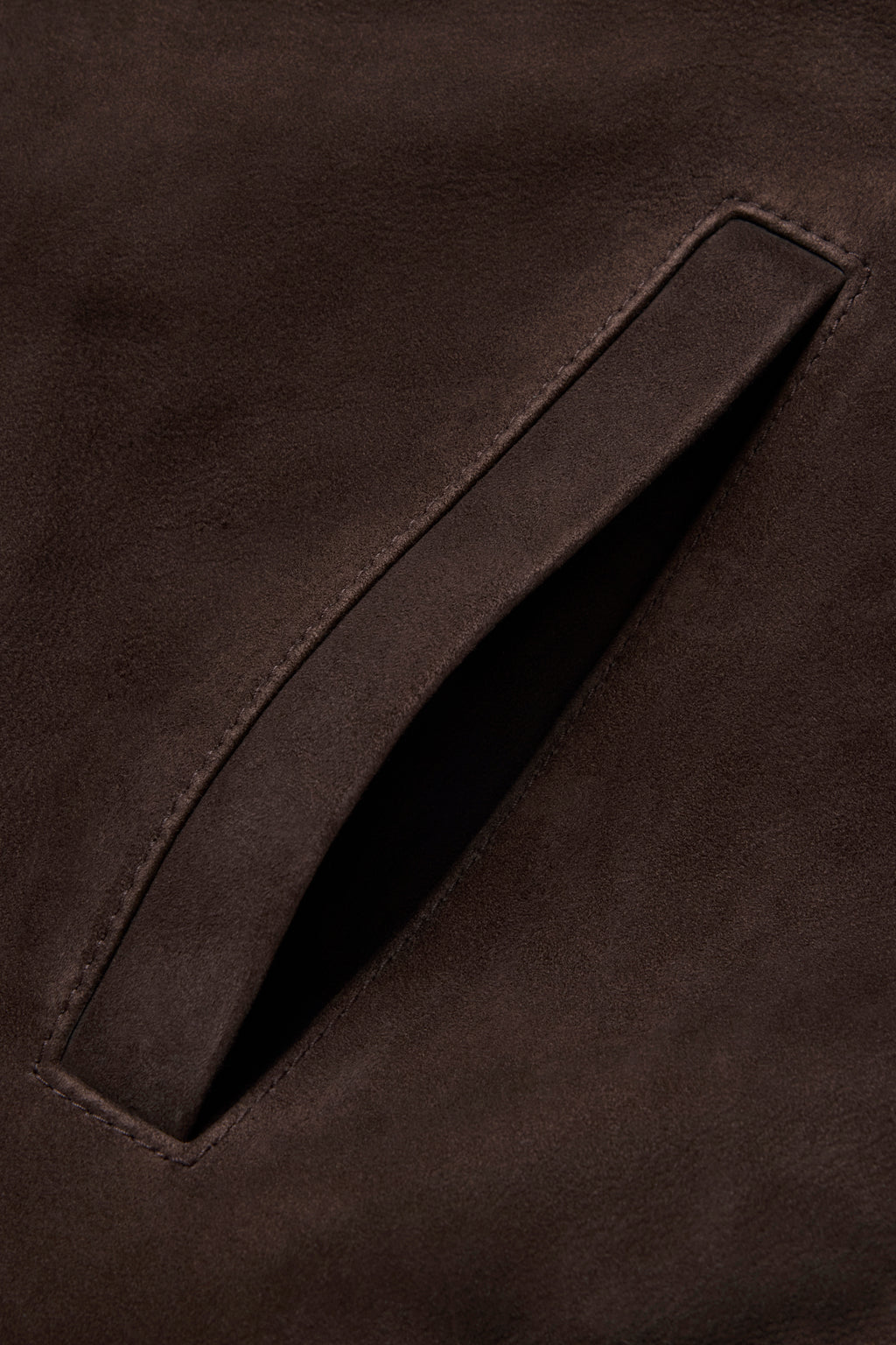 Suede Baseball Jacket - Brown