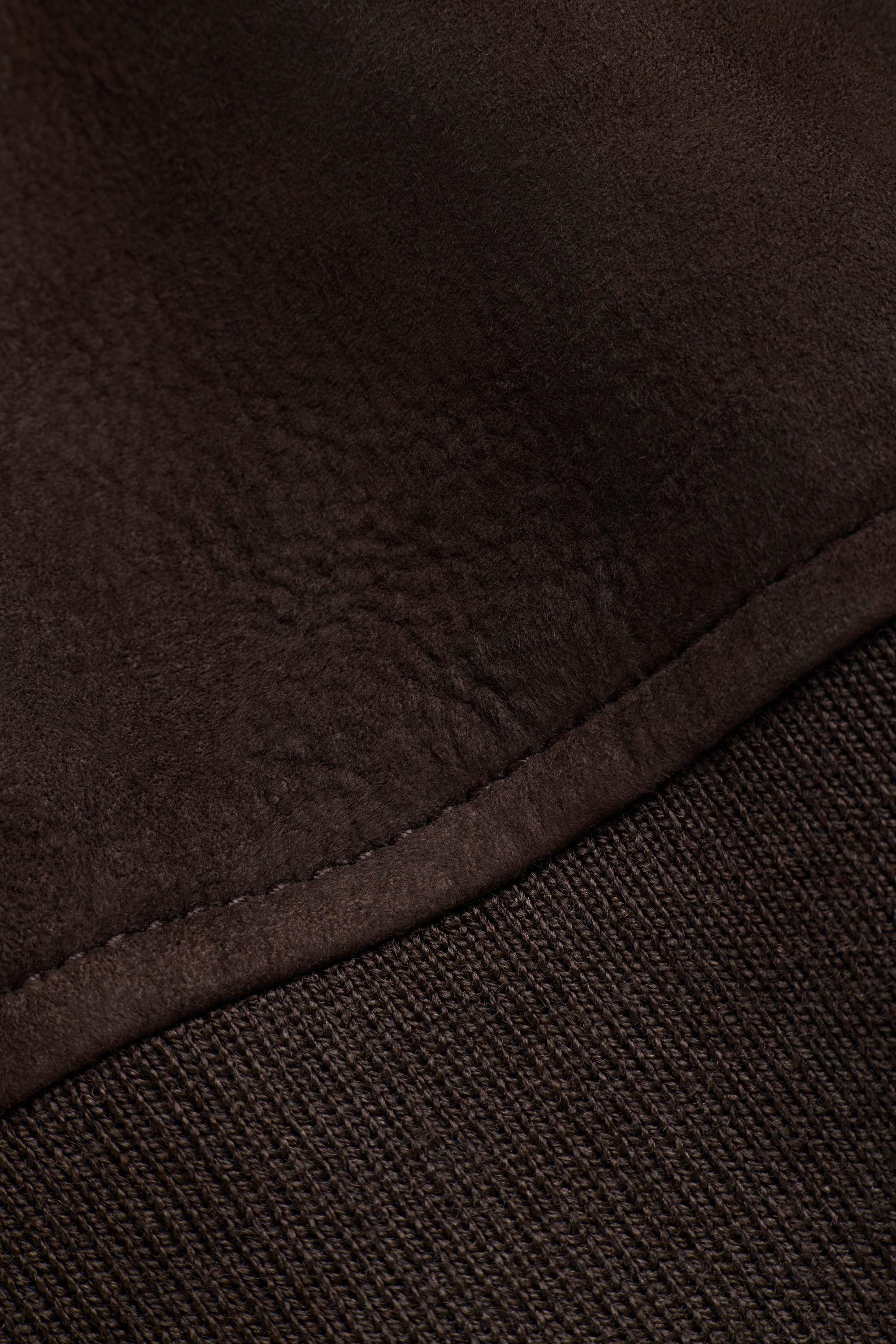 Suede Baseball Jacket - Brown