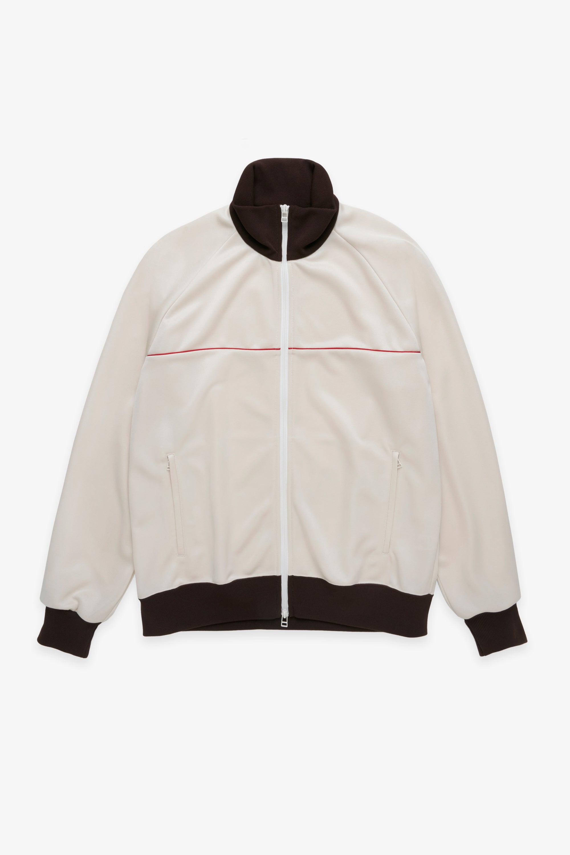 Tracksuit Top - Off-White/Brown Stripe