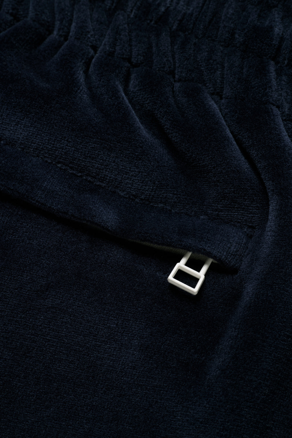 Relaxed Velour Track Pant - Navy