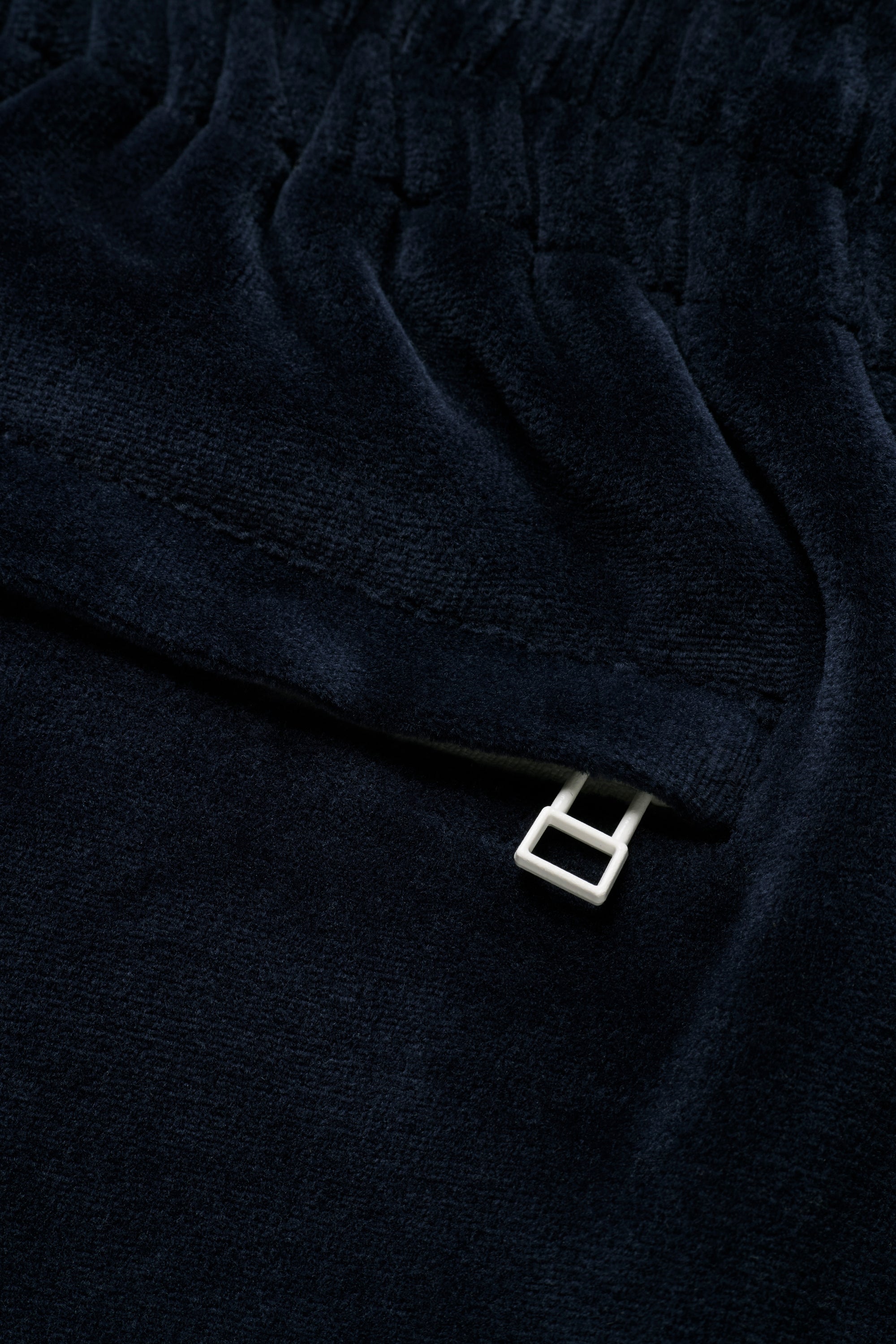 Relaxed Velour Track Pant - Navy