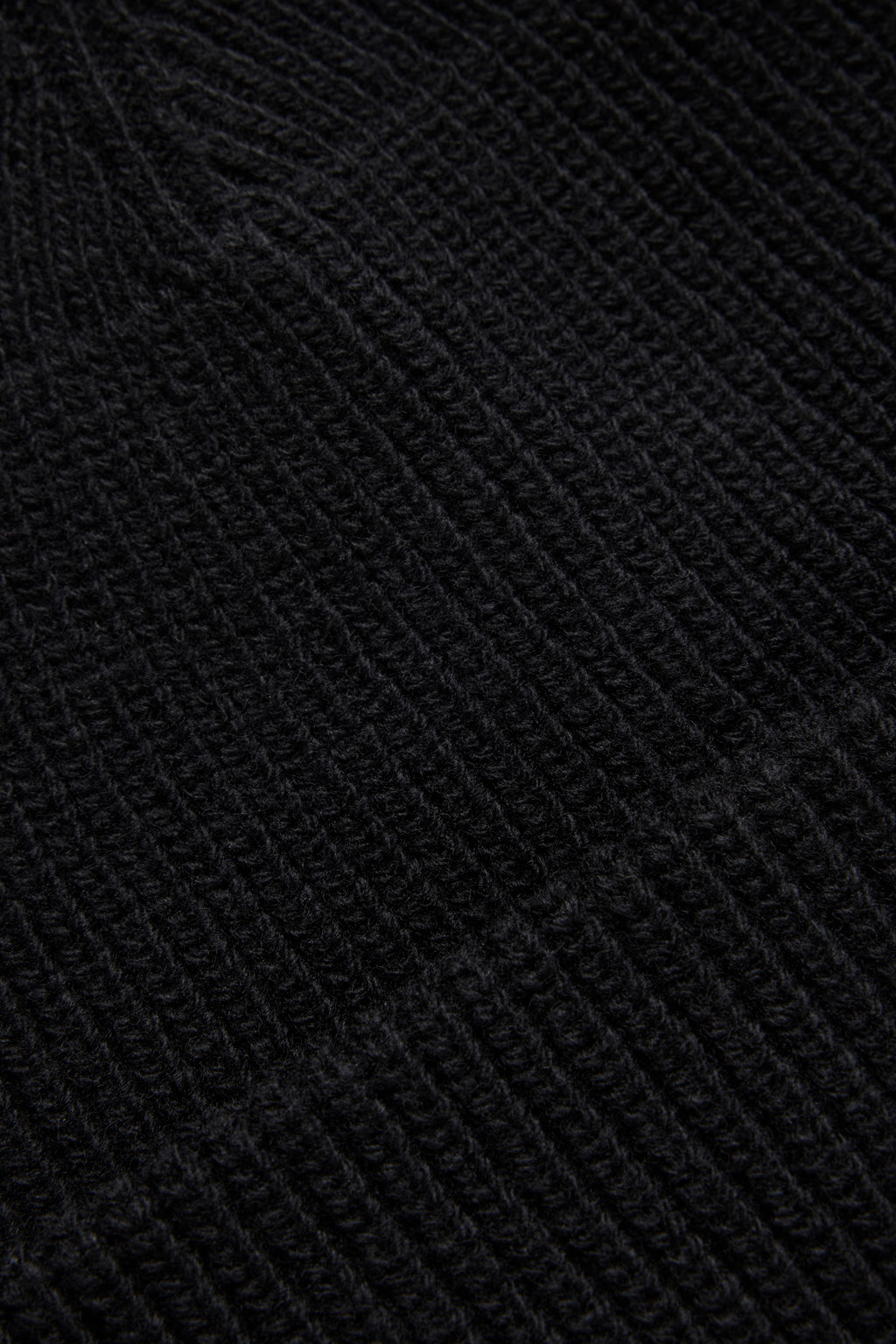Double Layer Wool Beanie - Black