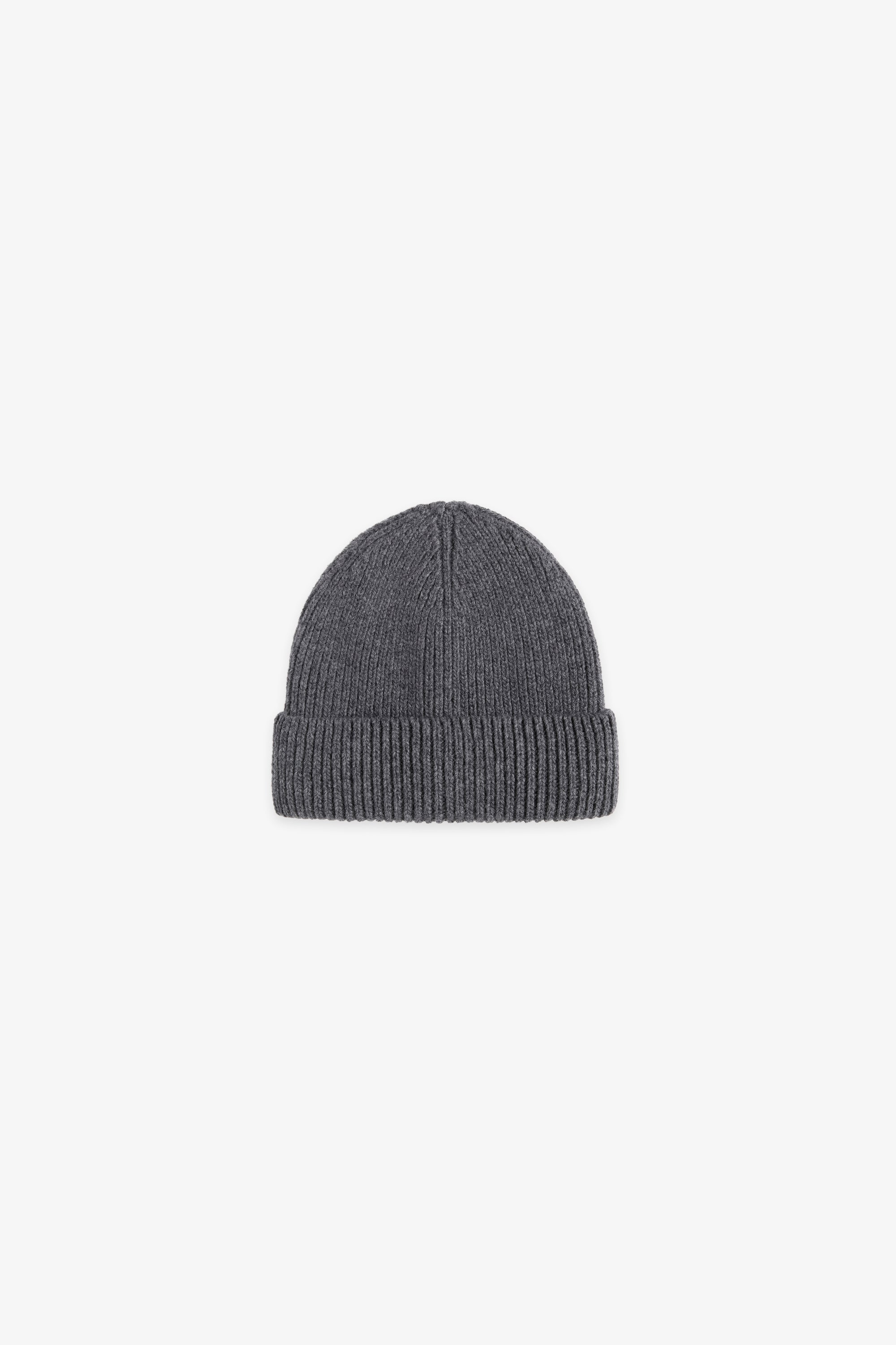 Single Layer Wool Watch Cap - Charcoal Mix