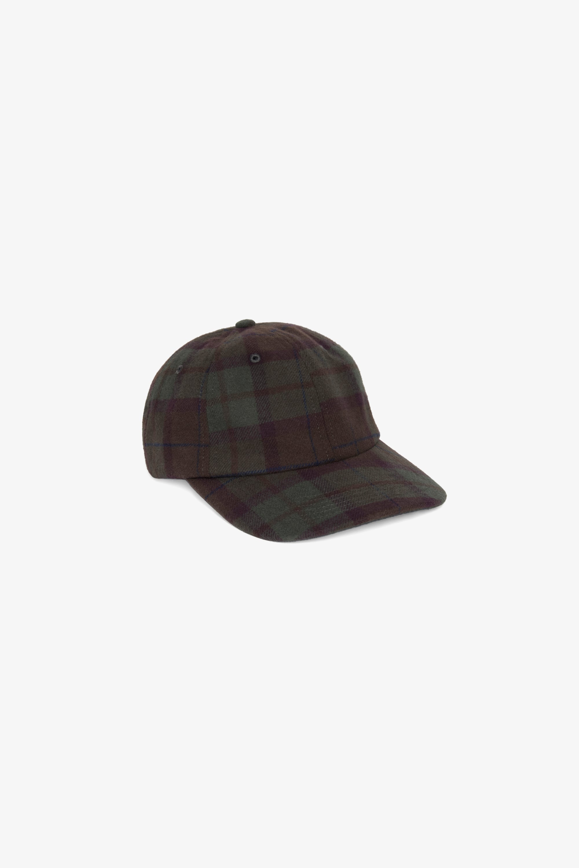 Weekend Plaid Cap - Forest Green/Burgundy