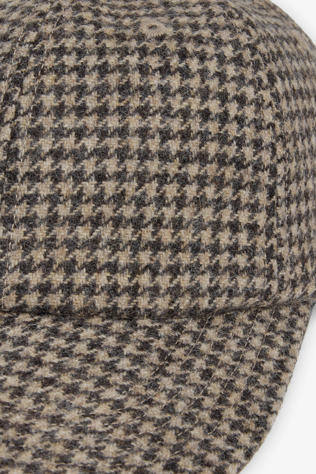 Weekend Wool Cap - Brown Houndstooth