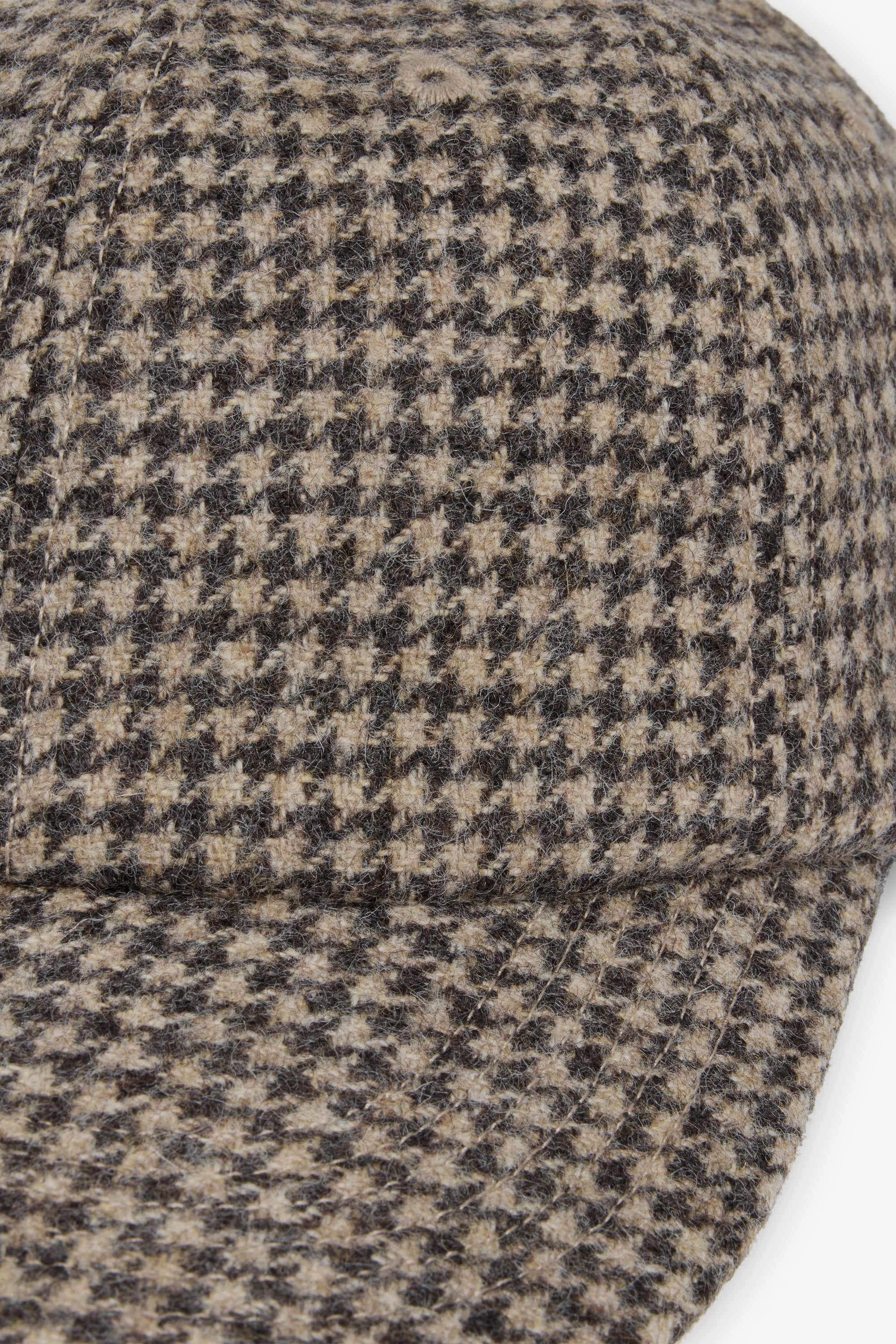 Weekend Wool Cap - Brown Houndstooth