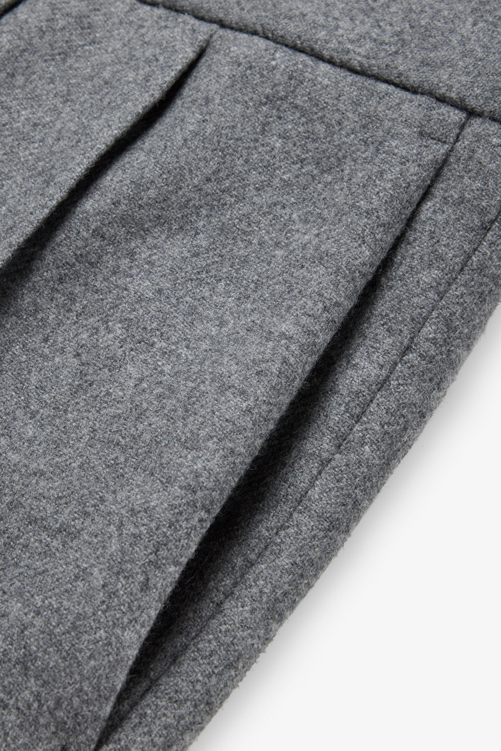 Relaxed Pleated Wool Trousers - Grey Mix