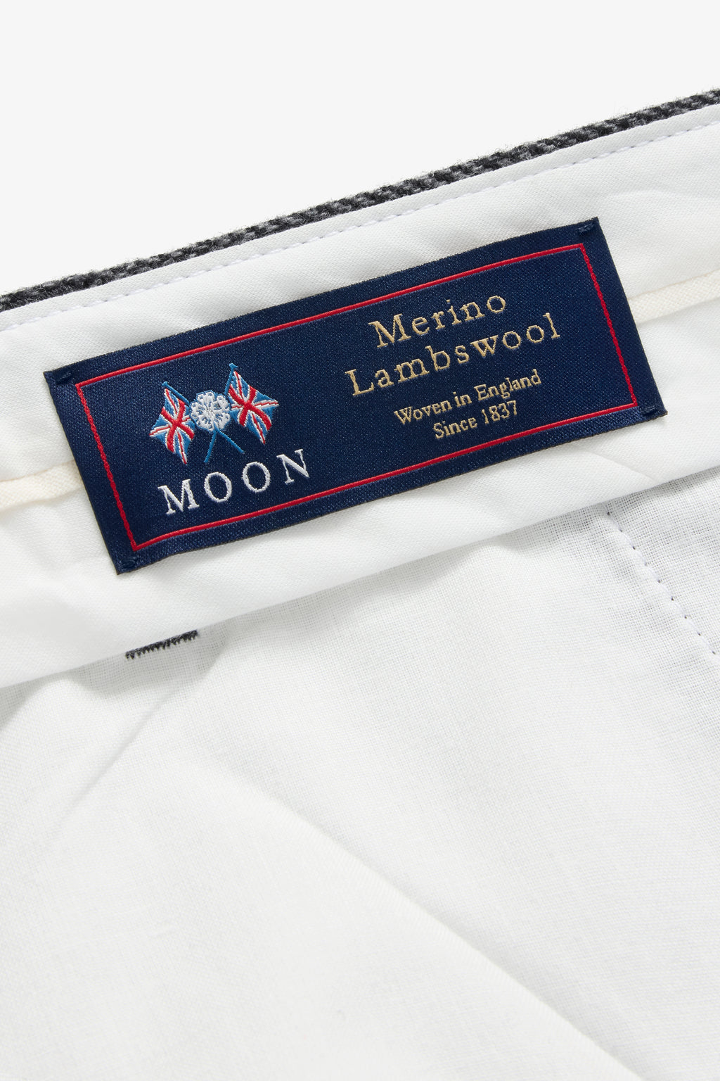 Wool Trousers Wide - Charcoal Herringbone