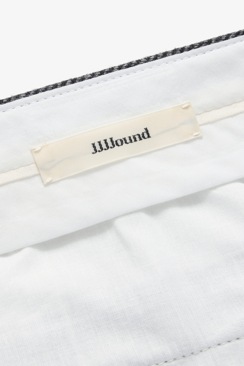 Wool Trousers Wide - Charcoal Herringbone