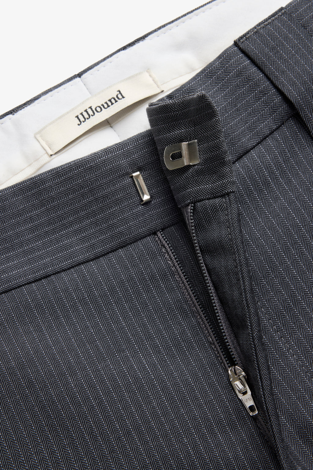 Wool Trousers - Charcoal Stripes