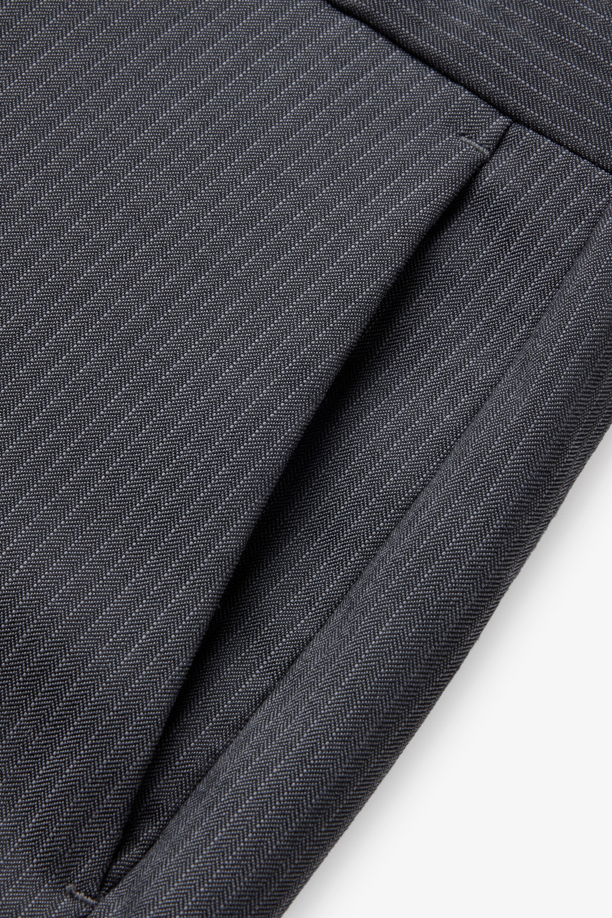 Wool Trousers - Charcoal Stripes